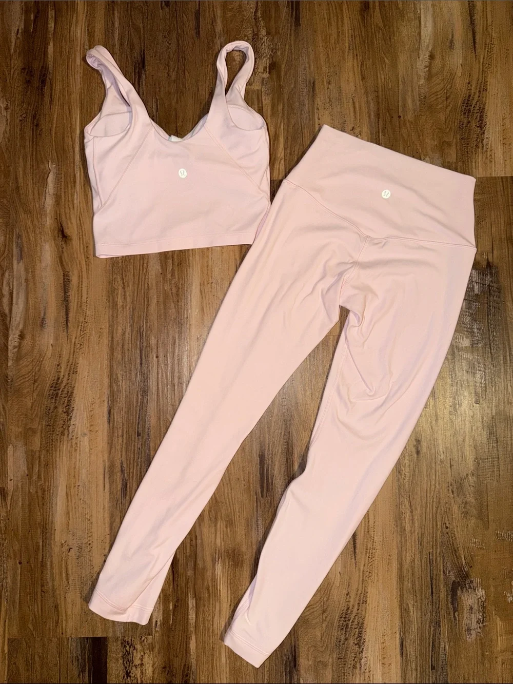 Lululemon light baby pink matching set